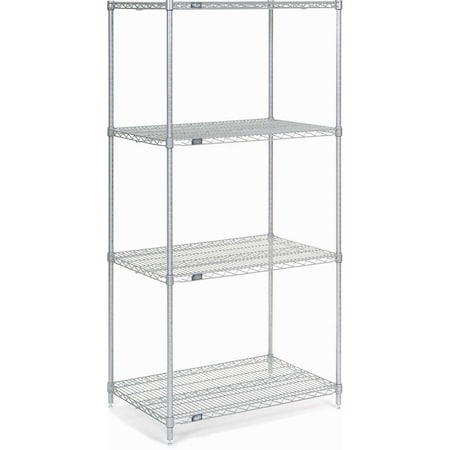 Nexel Wire Shelving, Poly-Z-Brite, 24W X 24D X 74H 24247Z